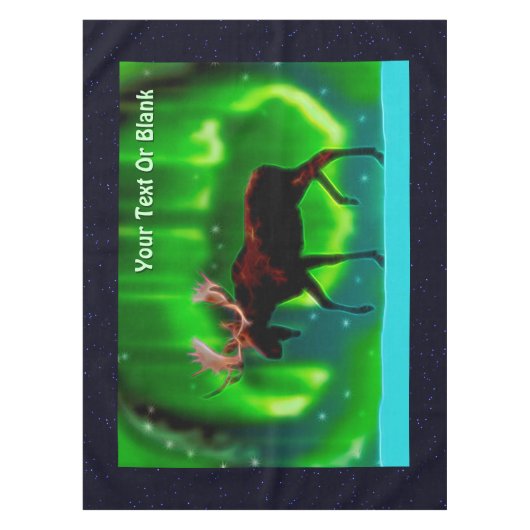 Northern Lights Moose Tischdecke (Vorderseite)