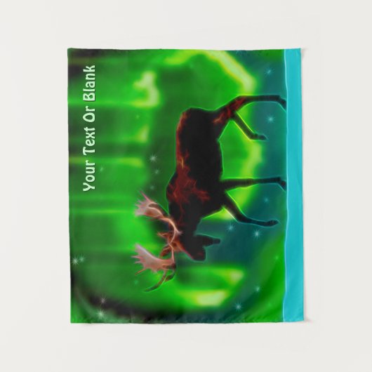 Northern Lights Moose Wandteppich (Vorderseite)