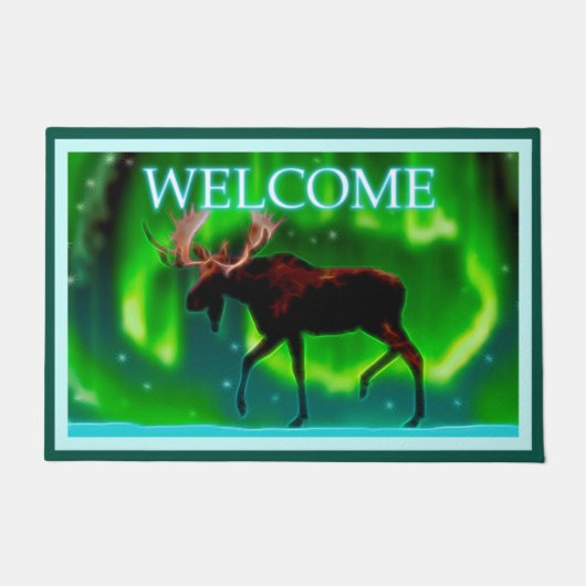 Northern Lights Moose - Willkommen Fußmatte (Vorderseite)