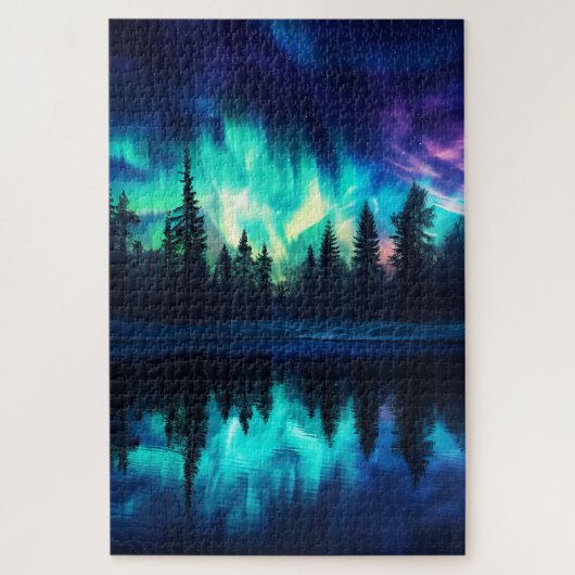 Northern Lights, Nature Aurora Borealis 1000 PC Puzzle (Vertikal)