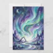 Northern Lights Night Sky Romantic Landscape Einladung (Rückseite)