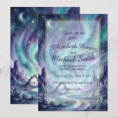 Northern Lights Night Sky Romantic Landscape Einladung (Vorne/Hinten)