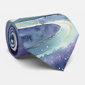 Northern Lights Night Sky Romantic Landscape Krawatte (Gerollt)