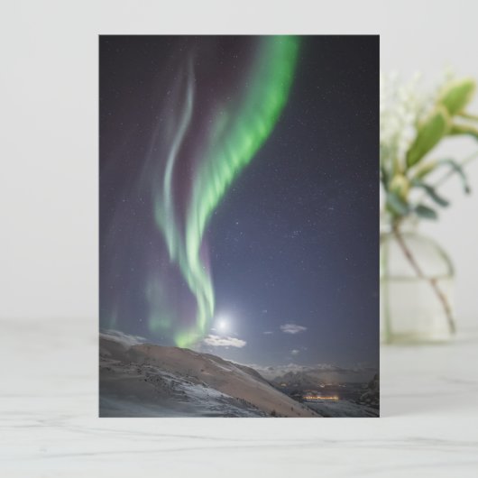 Northern Lights Norwegen Card Save The Date (Stehend Vorderseite)