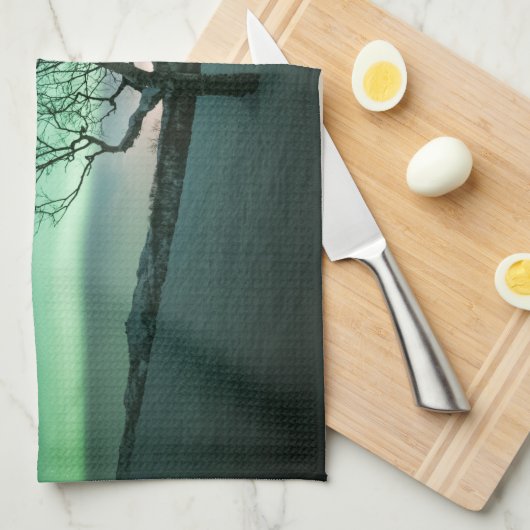 Northern Lights Norwegen Poster Geschirrtuch (Viertel Falte)