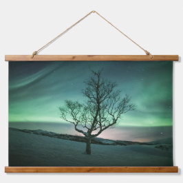 Northern Lights Norwegen Poster Wandteppich Mit Holzrahmen