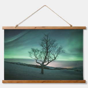 Northern Lights Norwegen Poster Wandteppich Mit Holzrahmen