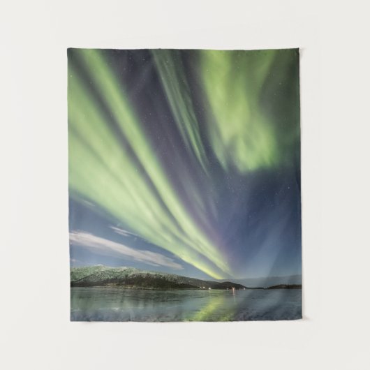 Northern Lights Norwegen Tapestry Wandteppich (Vorderseite)