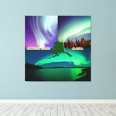 Northern Lights of Alaska Collage Leinwanddruck (Insitu (Holzboden))