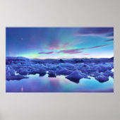 Northern Lights over Jokulsarlon lake, Island Poster (Vorne)