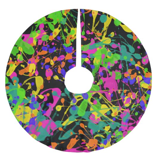 Northern Lights Paint Spritzer Polyester Weihnachtsbaumdecke (Vorderseite)