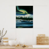 Northern Lights Painting Canada Landscape Poster (Küche)