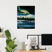 Northern Lights Painting Canada Landscape Poster (Heimbüro)