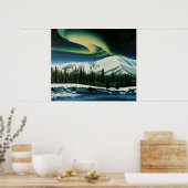 Northern Lights Painting Yukon Landscape Poster (Küche)