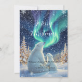 Northern Lights Polar Bären Weihnachtskarte (Vorderseite)