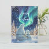 Northern Lights Polar Bären Weihnachtskarte (Stehend Vorderseite)