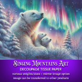 Northern Lights Polar Bear Familie Winter Decoupag Seidenpapier