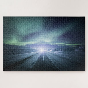 Northern Lights Road Finnland Puzzle