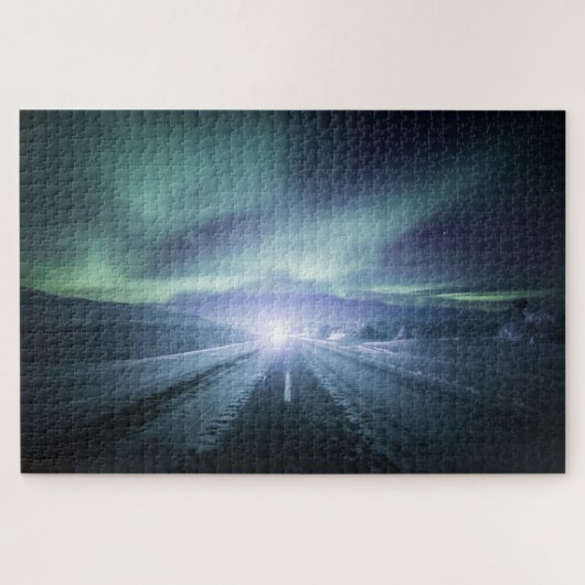 Northern Lights Road Finnland Puzzle (Horizontal)