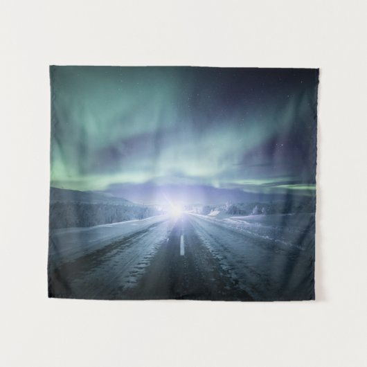 Northern Lights Road Wandteppich (Vorderseite (Horizontal))