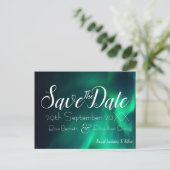 Northern Lights Save the Date Postcard Postkarte (Stehend Vorderseite)