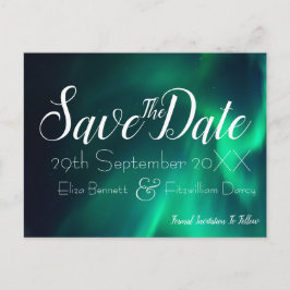 Northern Lights Save the Date Postcard Postkarte