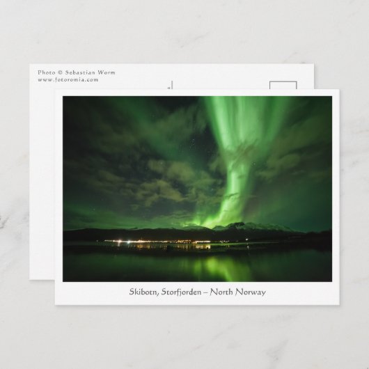 Northern Lights Skibotn Postkarte (Vorne/Hinten)