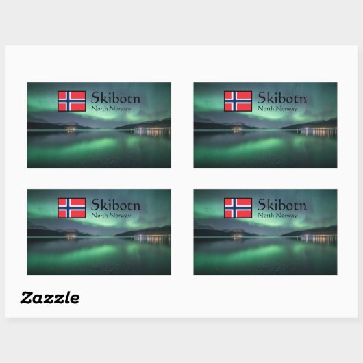 Northern Lights Skibotn Rechteckiger Aufkleber (Blatt)