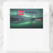 Northern Lights Skibotn Rechteckiger Aufkleber (Tasche)