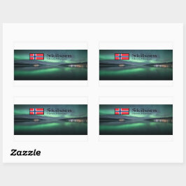 Northern Lights Skibotn Rechteckiger Aufkleber