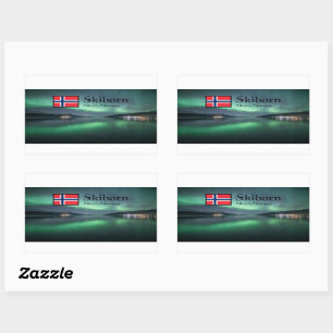 Northern Lights Skibotn Rechteckiger Aufkleber