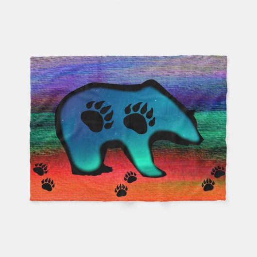 Northern Lights Spirit Bear Fleecedecke (Vorderseite (Horizontal))