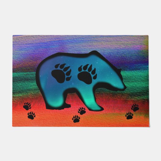 Northern Lights Spirit Bear Fußmatte (Vorderseite)