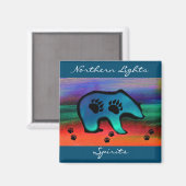 Northern Lights Spirit Bear Magnet (Vorderseite/Rückseite)