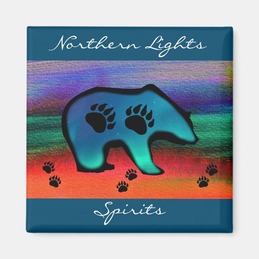 Northern Lights Spirit Bear Magnet (Vorne)
