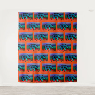 Northern Lights Spirit Bear Wandteppich