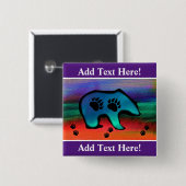 Northern Lights Spirit Black Bär Button (Vorne & Hinten)