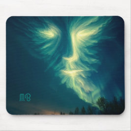 Northern Lights Spirit Face Cosmic Sky Art Mousepad