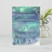 Northern Lights Starry Aurora Sky Einladung (Stehend Vorderseite)