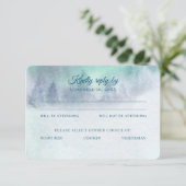 Northern Lights Starry Sky Wedding Response Einladung (Stehend Vorderseite)