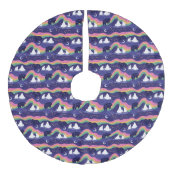 Northern Lights Tree Skirt Leinenimitat Weihnachtsbaumdecke (Vorderseite)