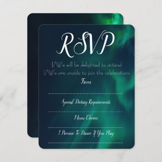 Northern Lights UAWG / Response Card RSVP Karte (Vorne/Hinten)