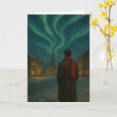 Northern Lights Viewing Christmas Karte (Gelbe Blume)