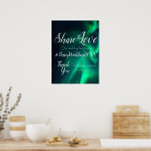 Northern Lights Wedding Hashtag Sign Poster (Küche)