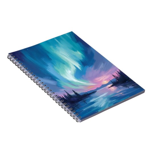 Northern Lights Winter Watercolor Notizblock (Rechte Seite)