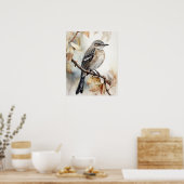 Northern Mockingbird Bird Art Print Poster (Küche)