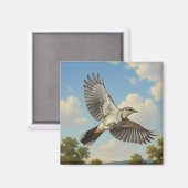 Northern Mockingbird in flight Magnet (Vorderseite/Rückseite)