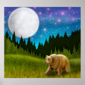 Northern Moon Grizzly Bären Poster (Vorne)