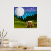 Northern Moon Grizzly Bären Poster (Küche)