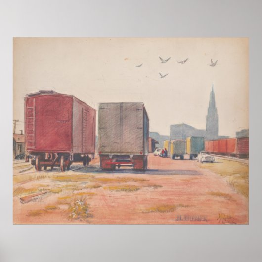 Northern Ohio Food Terminal - Kulhanek 1950 Print Poster (Vorne)